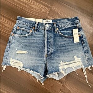 Parker Blue Distressed Jean Shorts